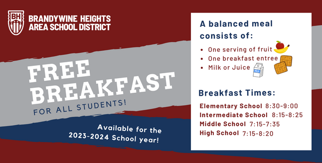  FREE BREAKFAST FOR ALL STUDENTS – 2023-24 School Year
