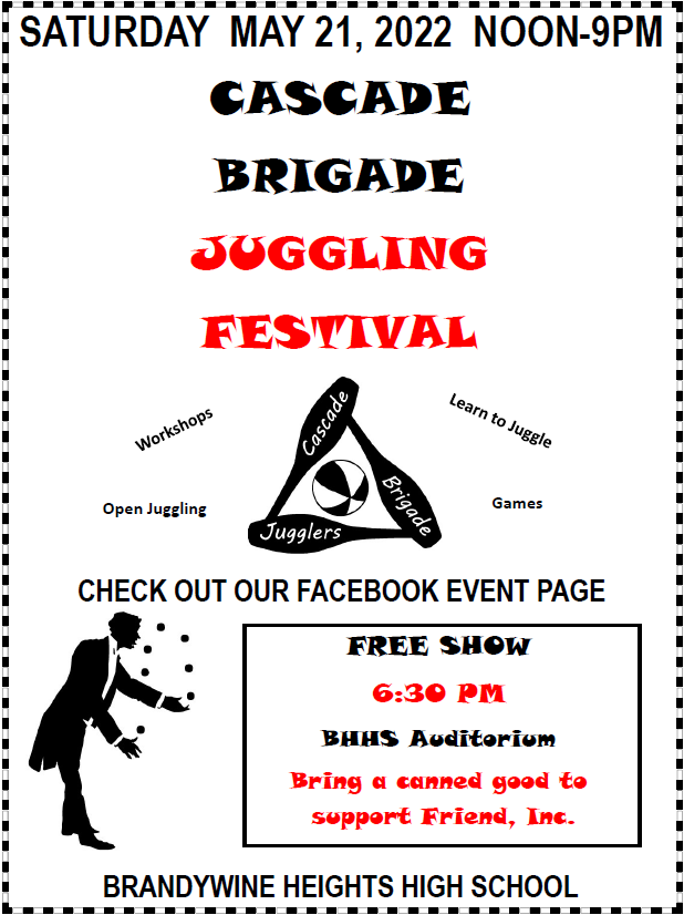 Juggling flyer for freee show on May 21st. 